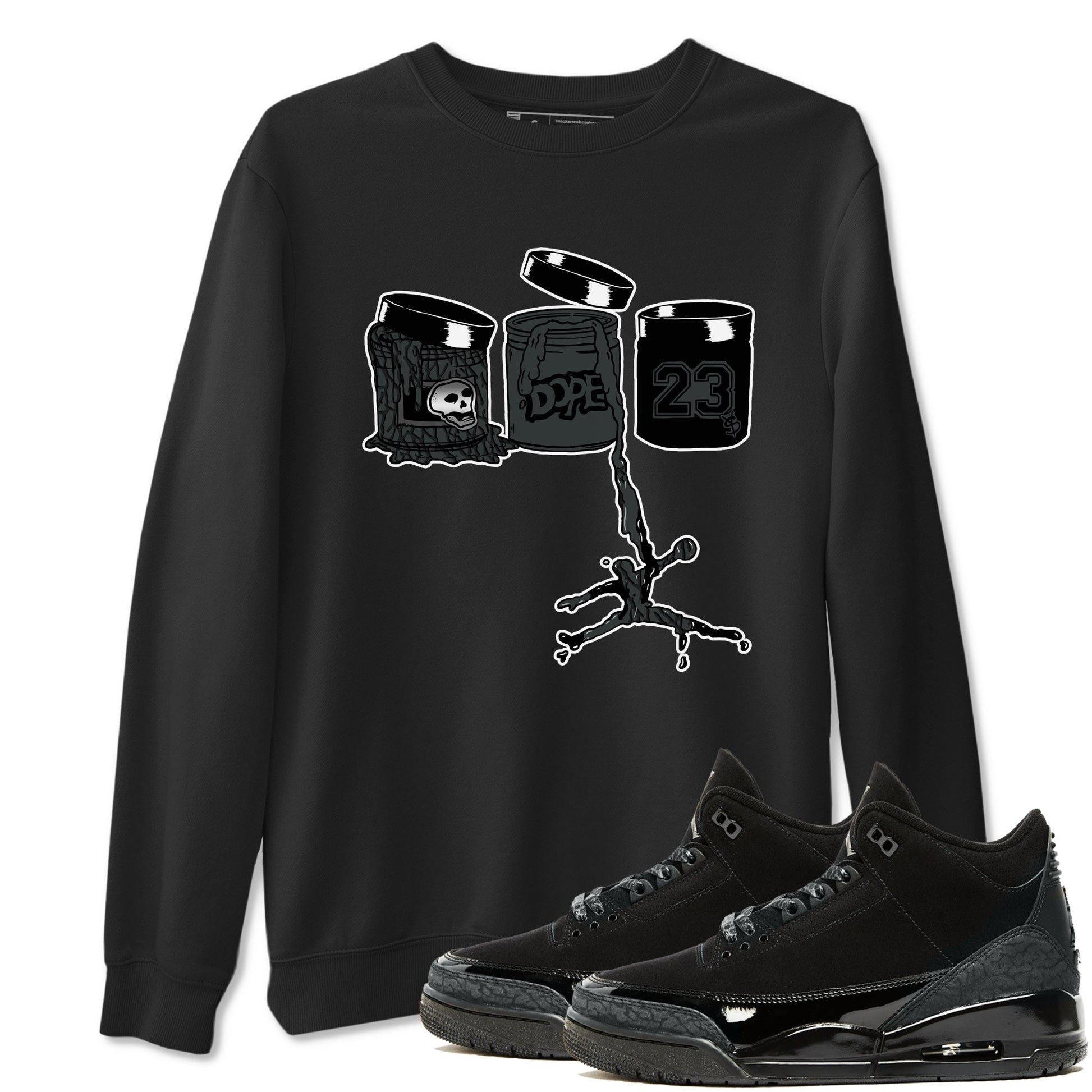 3s Black Cat shirts to match jordans Jordan Paint sneaker match tees Air Jordan 3 Retro Black Cat match shoes to clothes SNRT Sneaker Tees unisex cotton Black 1 shirts