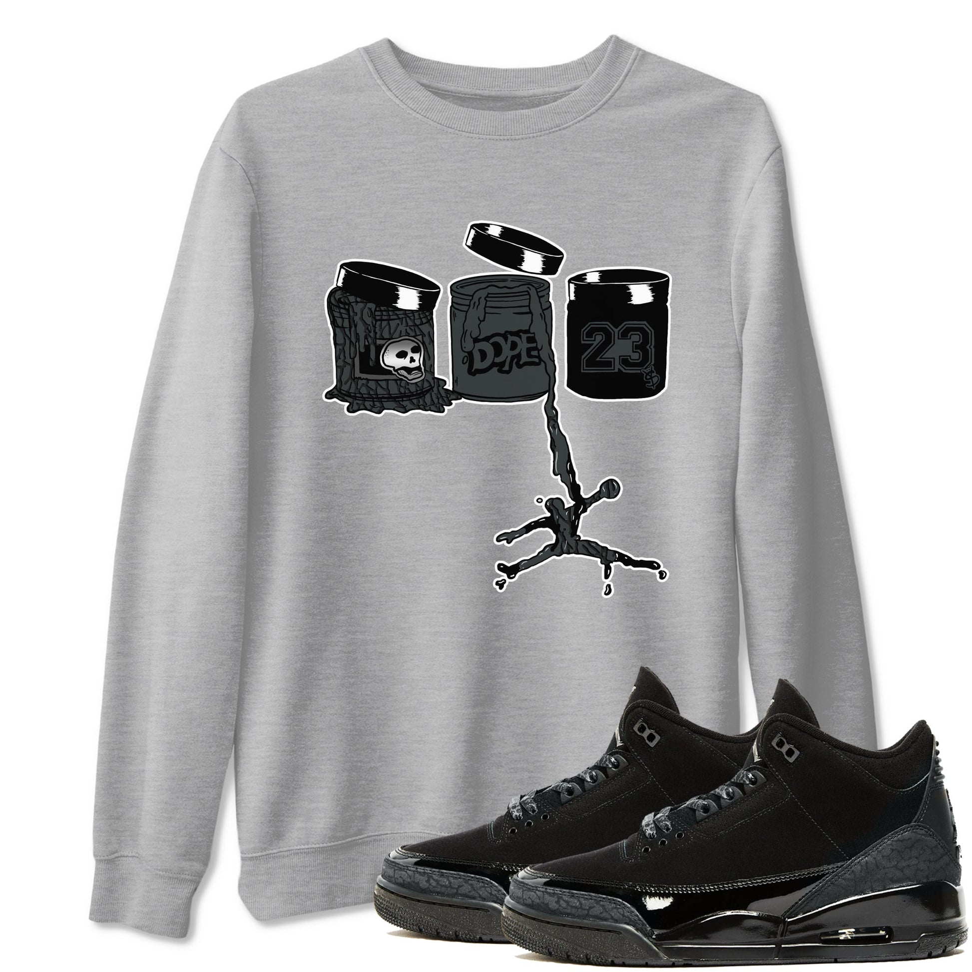 3s Black Cat shirts to match jordans Jordan Paint sneaker match tees Air Jordan 3 Retro Black Cat match shoes to clothes SNRT Sneaker Tees unisex cotton Heather Grey 1 shirts