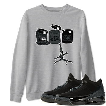 3s Black Cat shirts to match jordans Jordan Paint sneaker match tees Air Jordan 3 Retro Black Cat match shoes to clothes SNRT Sneaker Tees unisex cotton Heather Grey 1 shirts