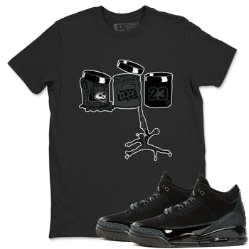 3s Black Cat shirts to match jordans Jordan Paint sneaker match tees Air Jordan 3 Retro Black Cat match shoes to clothes SNRT Sneaker Tees unisex cotton Black 1 shirts