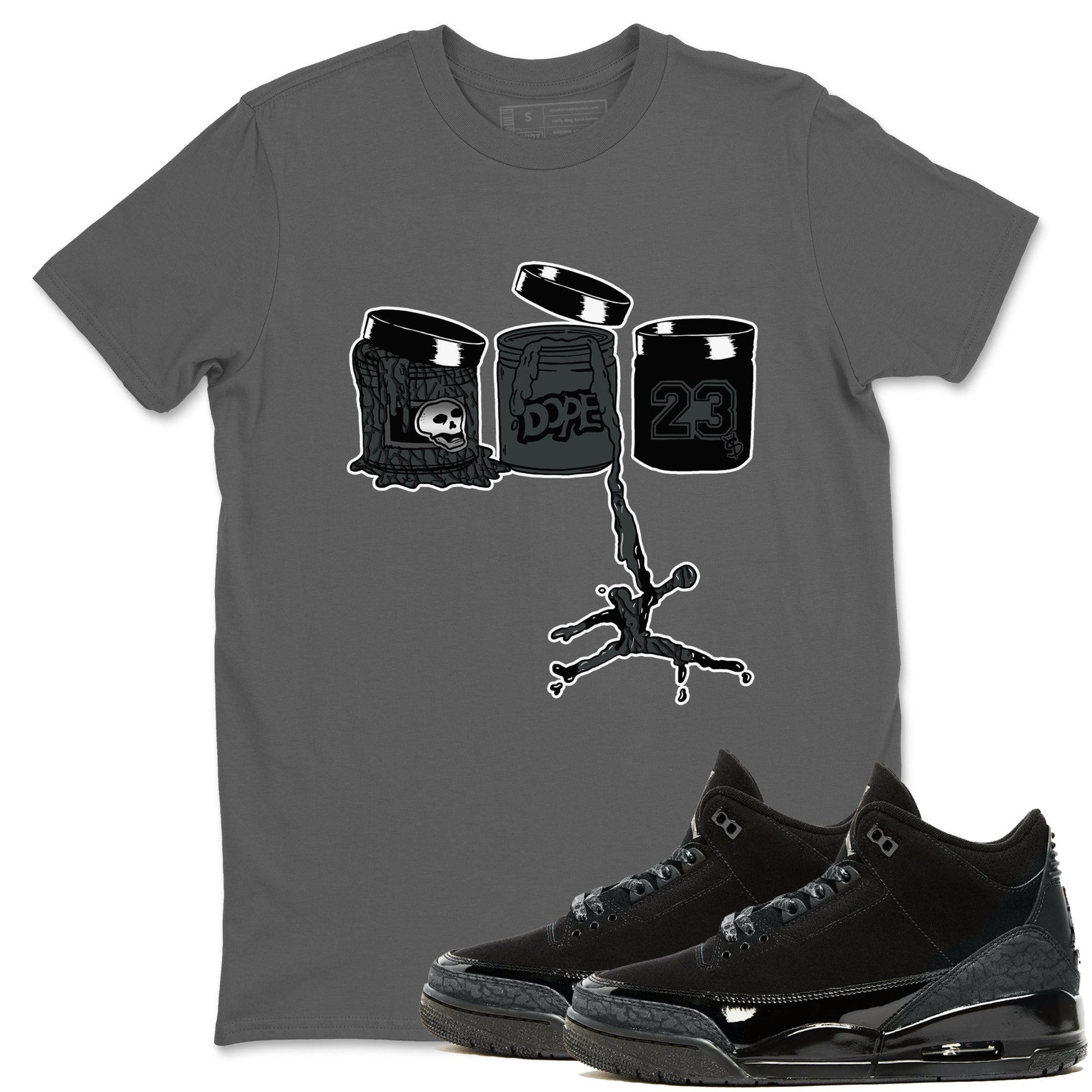 3s Black Cat shirts to match jordans Jordan Paint sneaker match tees Air Jordan 3 Retro Black Cat match shoes to clothes SNRT Sneaker Tees unisex cotton Cool Grey 1 shirts
