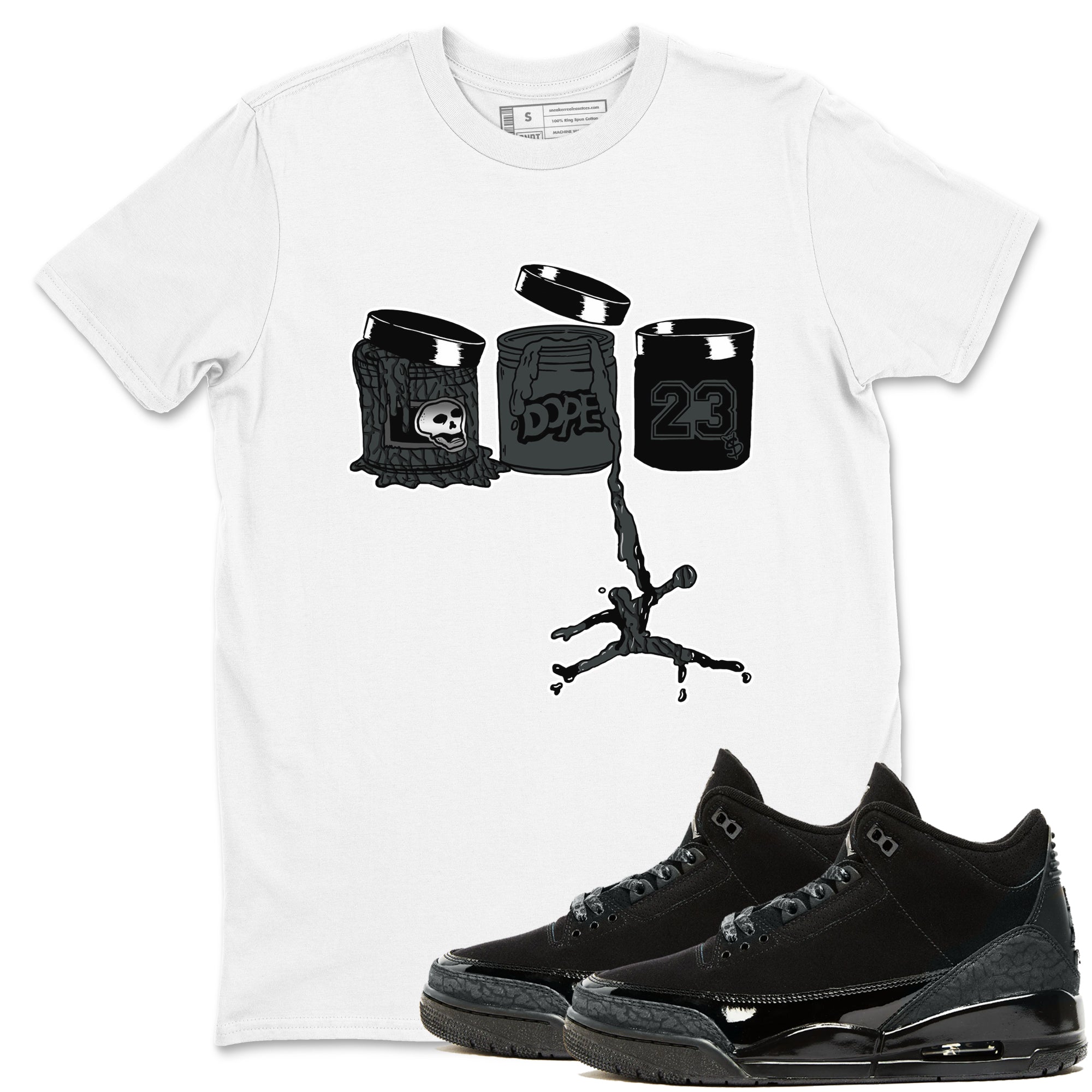 3s Black Cat shirts to match jordans Jordan Paint sneaker match tees Air Jordan 3 Retro Black Cat match shoes to clothes SNRT Sneaker Tees unisex cotton White 1 shirts