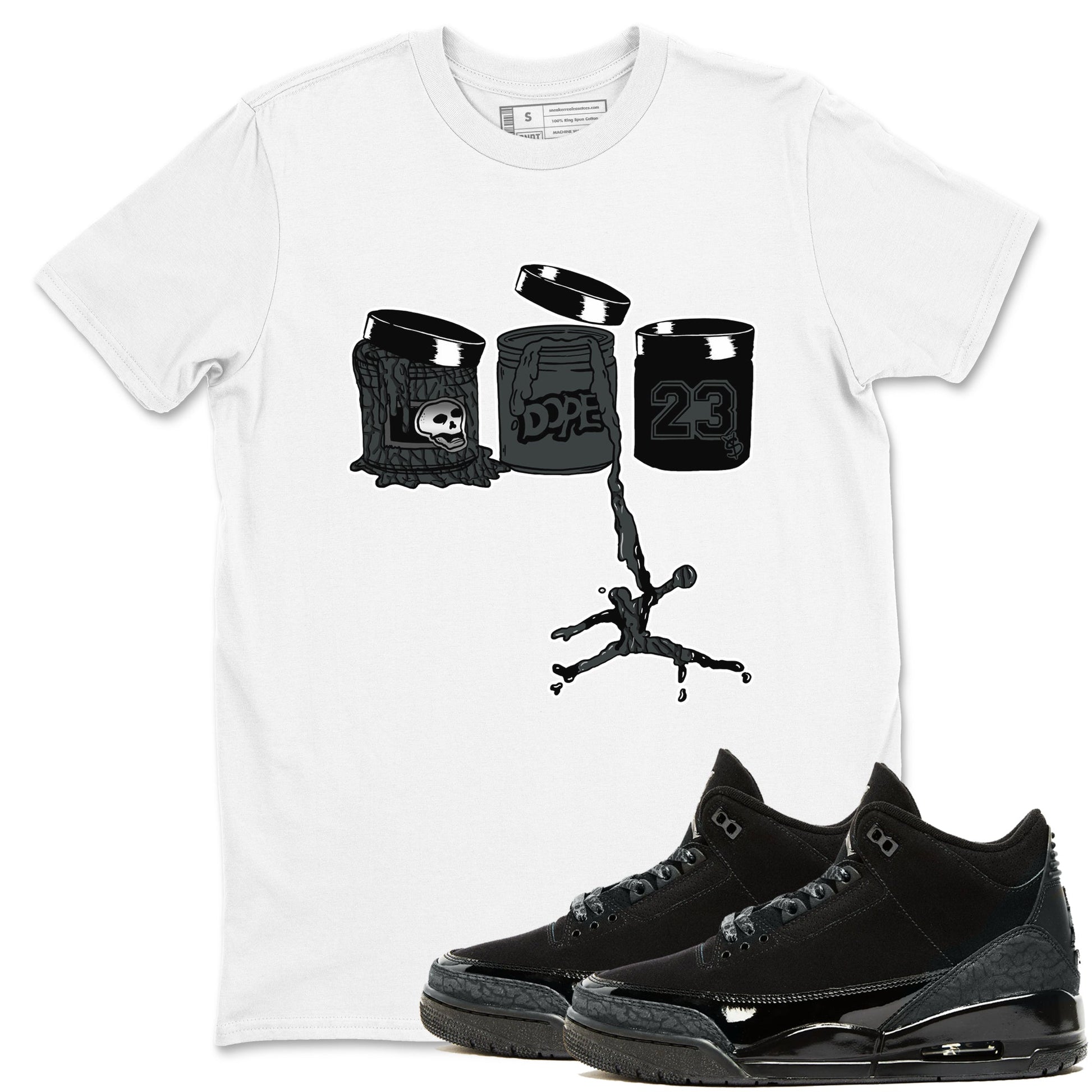 3s Black Cat shirts to match jordans Jordan Paint sneaker match tees Air Jordan 3 Retro Black Cat match shoes to clothes SNRT Sneaker Tees unisex cotton White 1 shirts