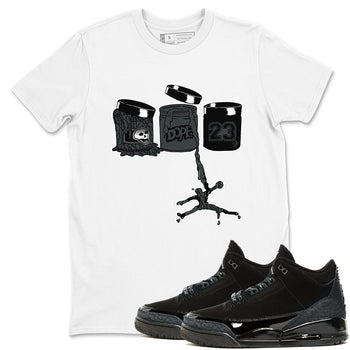 3s Black Cat shirts to match jordans Jordan Paint sneaker match tees Air Jordan 3 Retro Black Cat match shoes to clothes SNRT Sneaker Tees unisex cotton White 1 shirts