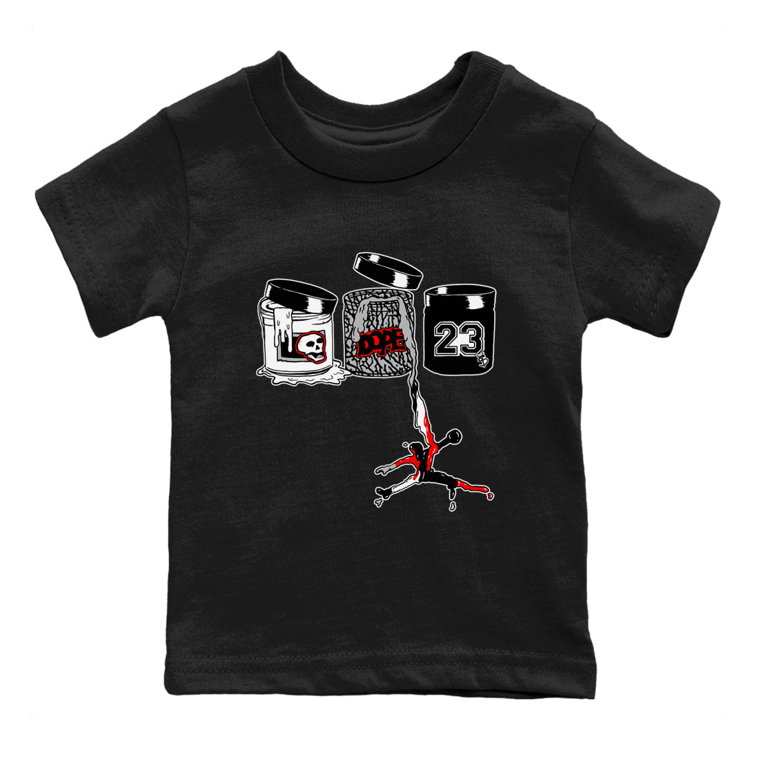 3s Black Cement shirts to match jordans Jordan Paint sneaker match tees Air Jordan 3 Black Cement match shoes to clothes SNRT Sneaker Tees Youth Baby Black 2 tee