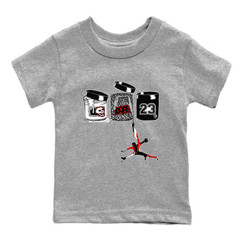 3s Black Cement shirts to match jordans Jordan Paint sneaker match tees Air Jordan 3 Black Cement match shoes to clothes SNRT Sneaker Tees Youth Baby Heather Grey 2 tee