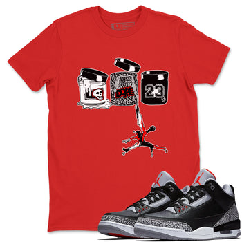 3s Black Cement shirts to match jordans Jordan Paint sneaker match tees Air Jordan 3 Black Cement match shoes to clothes SNRT Sneaker Tees unisex cotton Red 1 shirts