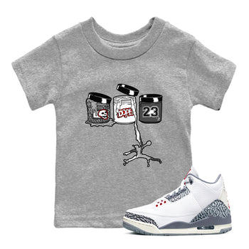 3s Cement Grey Shirts To Match Jordans Jordan Paint sneaker match tees Air Jordan 3 Cement Grey Tee SNRT Sneaker Release Tees Youth Baby Heather Grey 1 crew neck shirts