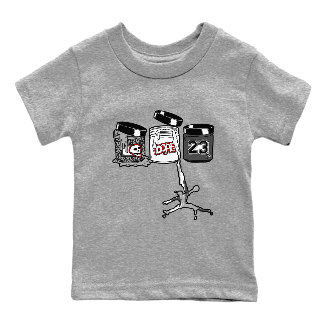 3s Cement Grey Shirts To Match Jordans Jordan Paint sneaker match tees Air Jordan 3 Cement Grey Tee SNRT Sneaker Release Tees Youth Baby Heather Grey 2 crew neck shirts
