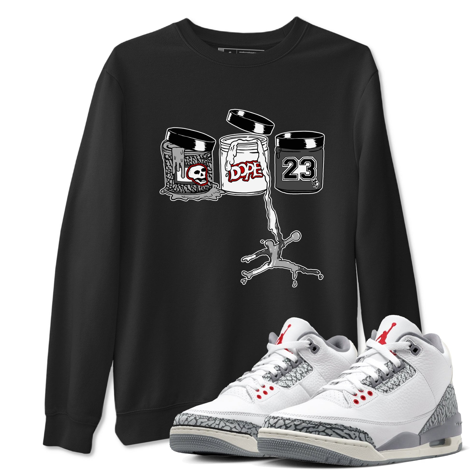 3s Cement Grey Shirts To Match Jordans Jordan Paint sneaker match tees Air Jordan 3 Cement Grey Tee SNRT Sneaker Release Tees unisex cotton Black 1 crew neck shirts