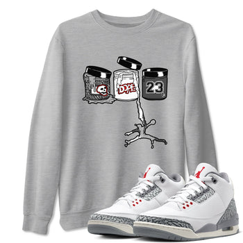 3s Cement Grey Shirts To Match Jordans Jordan Paint sneaker match tees Air Jordan 3 Cement Grey Tee SNRT Sneaker Release Tees unisex cotton Heather Grey 1 crew neck shirts