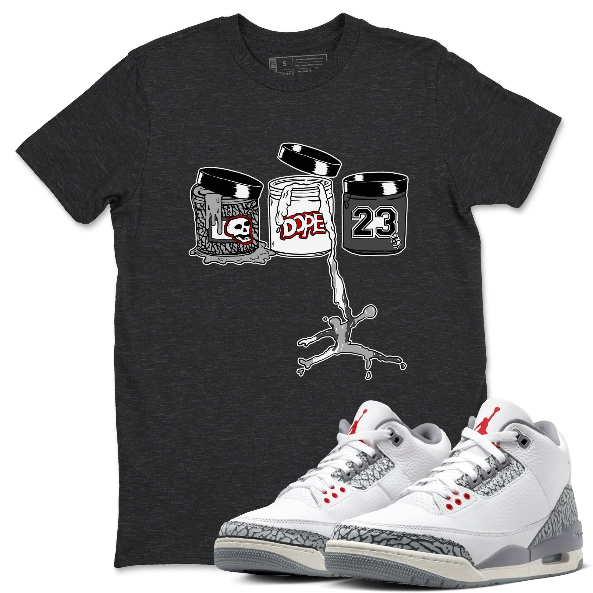 3s Cement Grey Shirts To Match Jordans Jordan Paint sneaker match tees Air Jordan 3 Cement Grey Tee SNRT Sneaker Release Tees unisex cotton Charcoal Heather 1 crew neck shirts