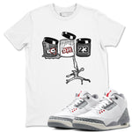 3s Cement Grey Shirts To Match Jordans Jordan Paint sneaker match tees Air Jordan 3 Cement Grey Tee SNRT Sneaker Release Tees unisex cotton White 1 crew neck shirts