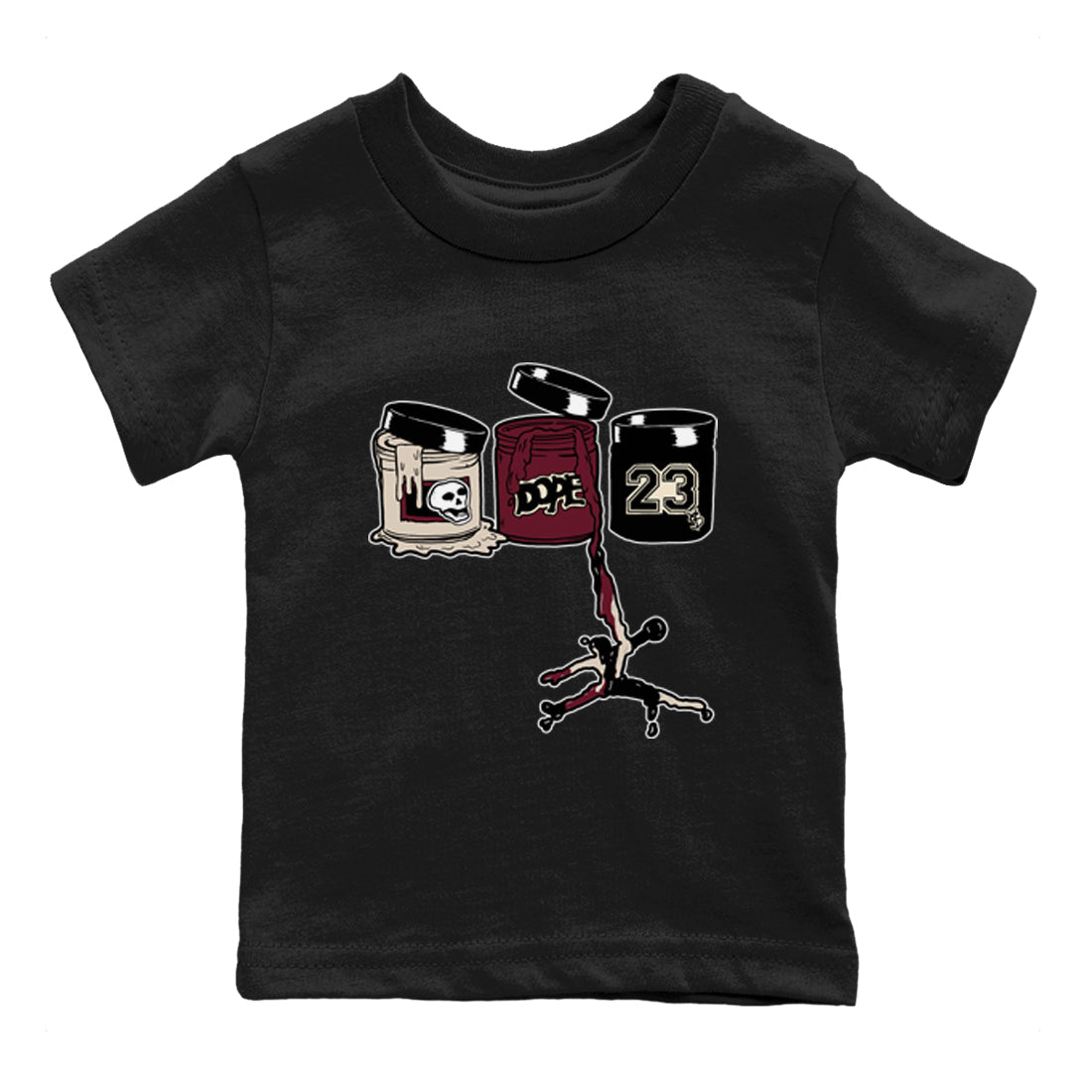 4s A Ma Maniere x Fossil Stone shirts to match jordans Jordan Paint sneaker match tees 4s A Ma Maniere x Fossil Stone match shoes to clothes SNRT Sneaker Tees Youth Baby Black 2 tee