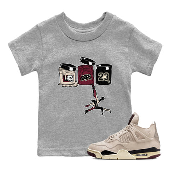 4s A Ma Maniere x Fossil Stone shirts to match jordans Jordan Paint sneaker match tees 4s A Ma Maniere x Fossil Stone match shoes to clothes SNRT Sneaker Tees Youth Baby Heather Grey 1 tee