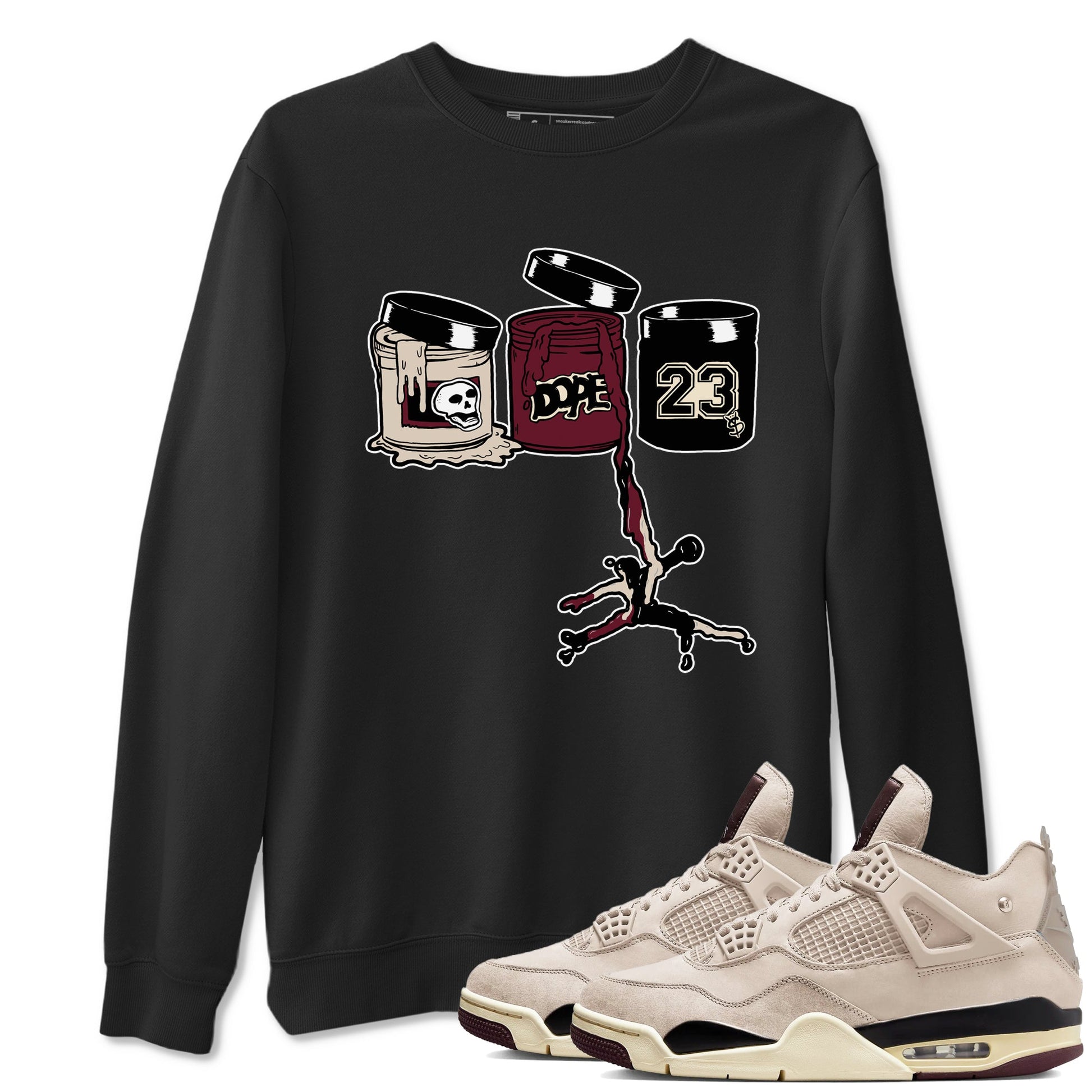 4s A Ma Maniere x Fossil Stone shirts to match jordans Jordan Paint sneaker match tees 4s A Ma Maniere x Fossil Stone match shoes to clothes SNRT Sneaker Tees unisex cotton Black 1 shirts