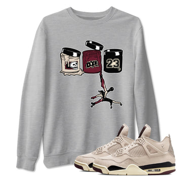 4s A Ma Maniere x Fossil Stone shirts to match jordans Jordan Paint sneaker match tees 4s A Ma Maniere x Fossil Stone match shoes to clothes SNRT Sneaker Tees unisex cotton Heather Grey 1 shirts