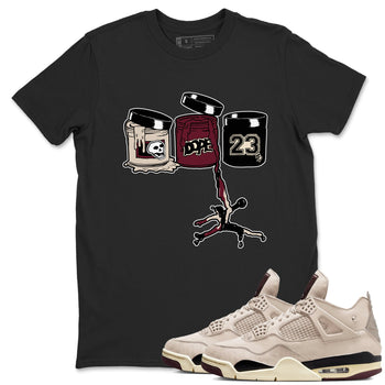 4s A Ma Maniere x Fossil Stone shirts to match jordans Jordan Paint sneaker match tees 4s A Ma Maniere x Fossil Stone match shoes to clothes SNRT Sneaker Tees unisex cotton Black 1 shirts