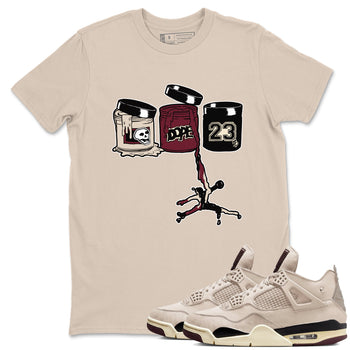 4s A Ma Maniere x Fossil Stone shirts to match jordans Jordan Paint sneaker match tees 4s A Ma Maniere x Fossil Stone match shoes to clothes SNRT Sneaker Tees unisex cotton Sand 1 shirts
