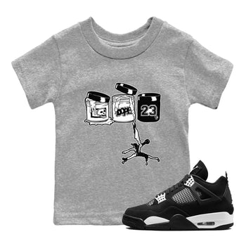 4s White Thunder Shirts To Match Jordans Jordan Paint sneaker match tees Air Jordan 4 White Thunder Tee SNRT Sneaker Release Tees Youth Baby Heather Grey 1 crew neck shirts