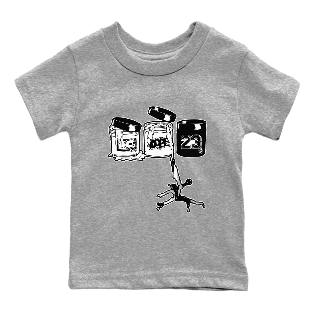 4s White Thunder Shirts To Match Jordans Jordan Paint sneaker match tees Air Jordan 4 White Thunder Tee SNRT Sneaker Release Tees Youth Baby Heather Grey 2 crew neck shirts