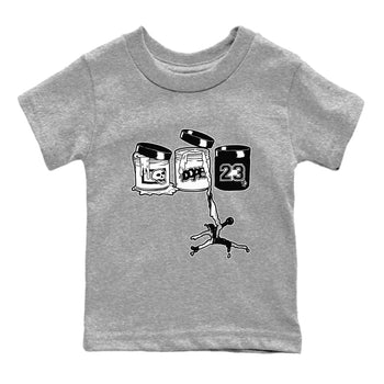 4s White Thunder Shirts To Match Jordans Jordan Paint sneaker match tees Air Jordan 4 White Thunder Tee SNRT Sneaker Release Tees Youth Baby Heather Grey 2 crew neck shirts