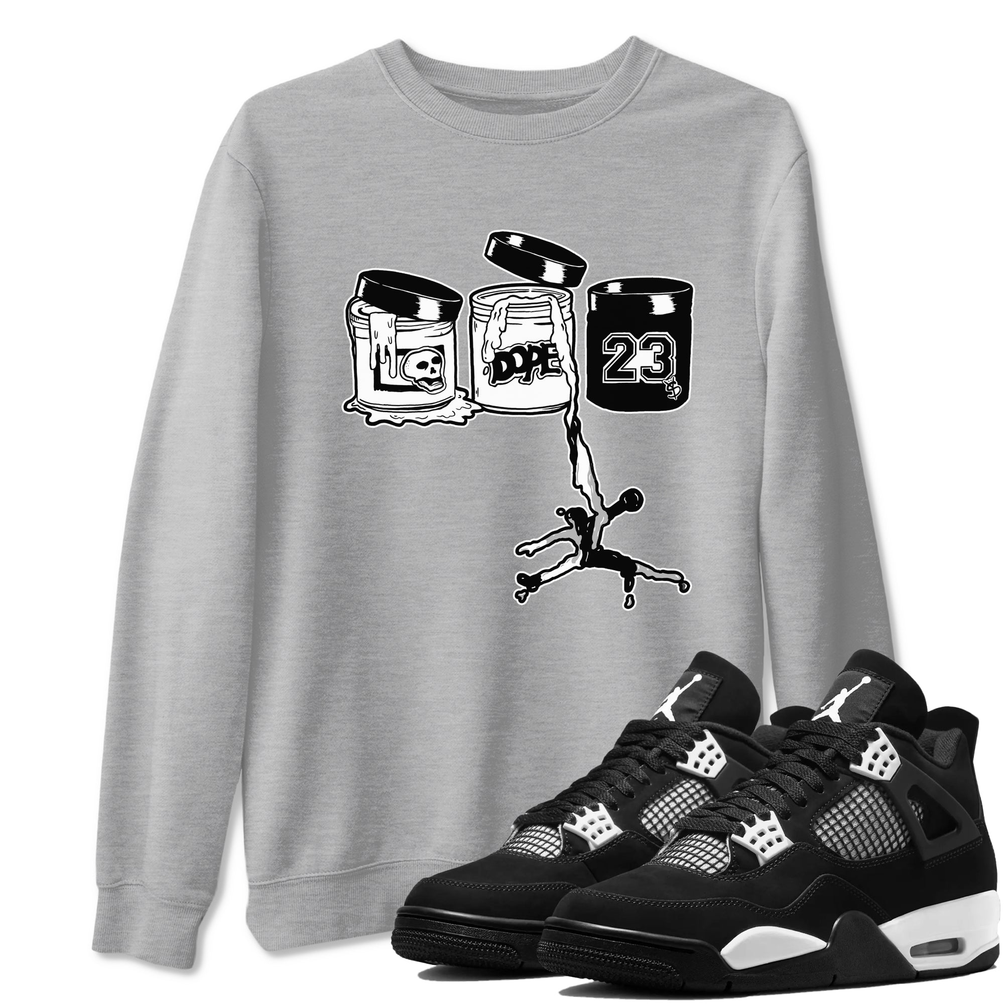 4s White Thunder Shirts To Match Jordans Jordan Paint sneaker match tees Air Jordan 4 White Thunder Tee SNRT Sneaker Release Tees unisex cotton Heather Grey 1 crew neck shirts