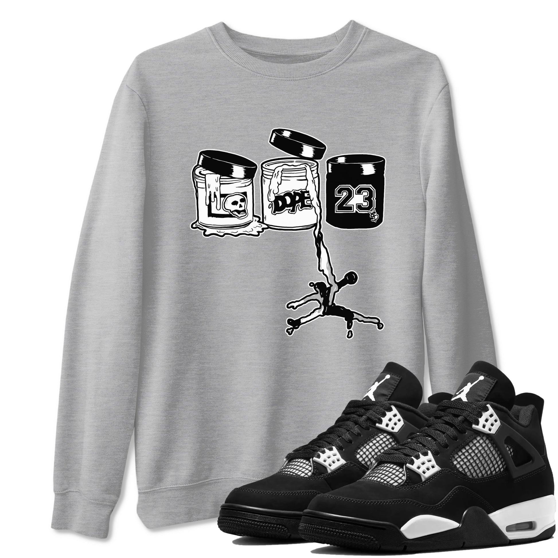 4s White Thunder Shirts To Match Jordans Jordan Paint sneaker match tees Air Jordan 4 White Thunder Tee SNRT Sneaker Release Tees unisex cotton Heather Grey 1 crew neck shirts