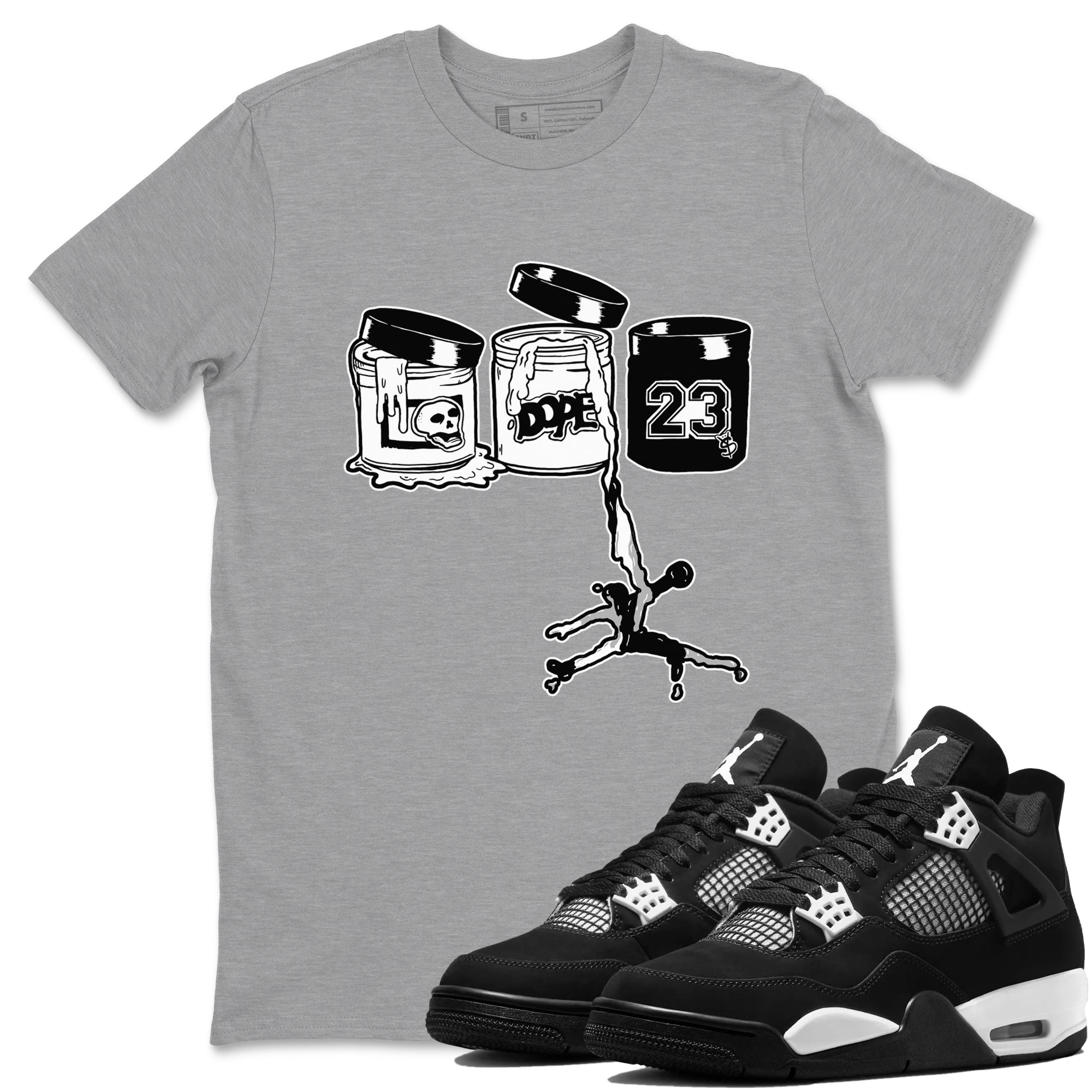4s White Thunder Shirts To Match Jordans Jordan Paint sneaker match tees Air Jordan 4 White Thunder Tee SNRT Sneaker Release Tees unisex cotton Heather Grey 1 crew neck shirts