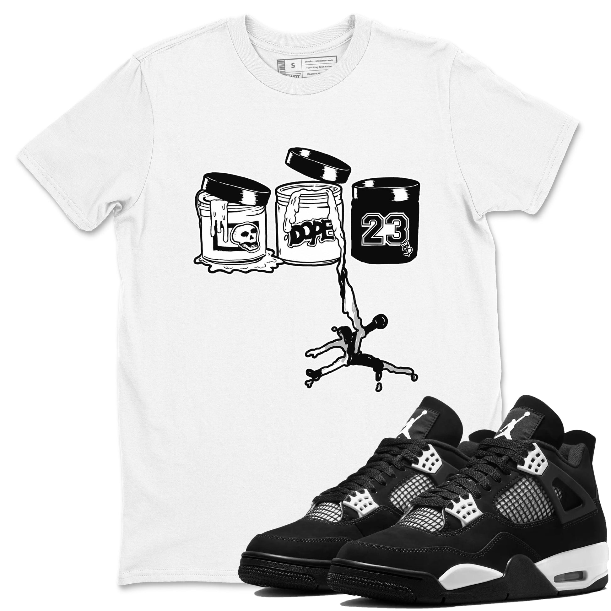 4s White Thunder Shirts To Match Jordans Jordan Paint sneaker match tees Air Jordan 4 White Thunder Tee SNRT Sneaker Release Tees unisex cotton White 1 crew neck shirts