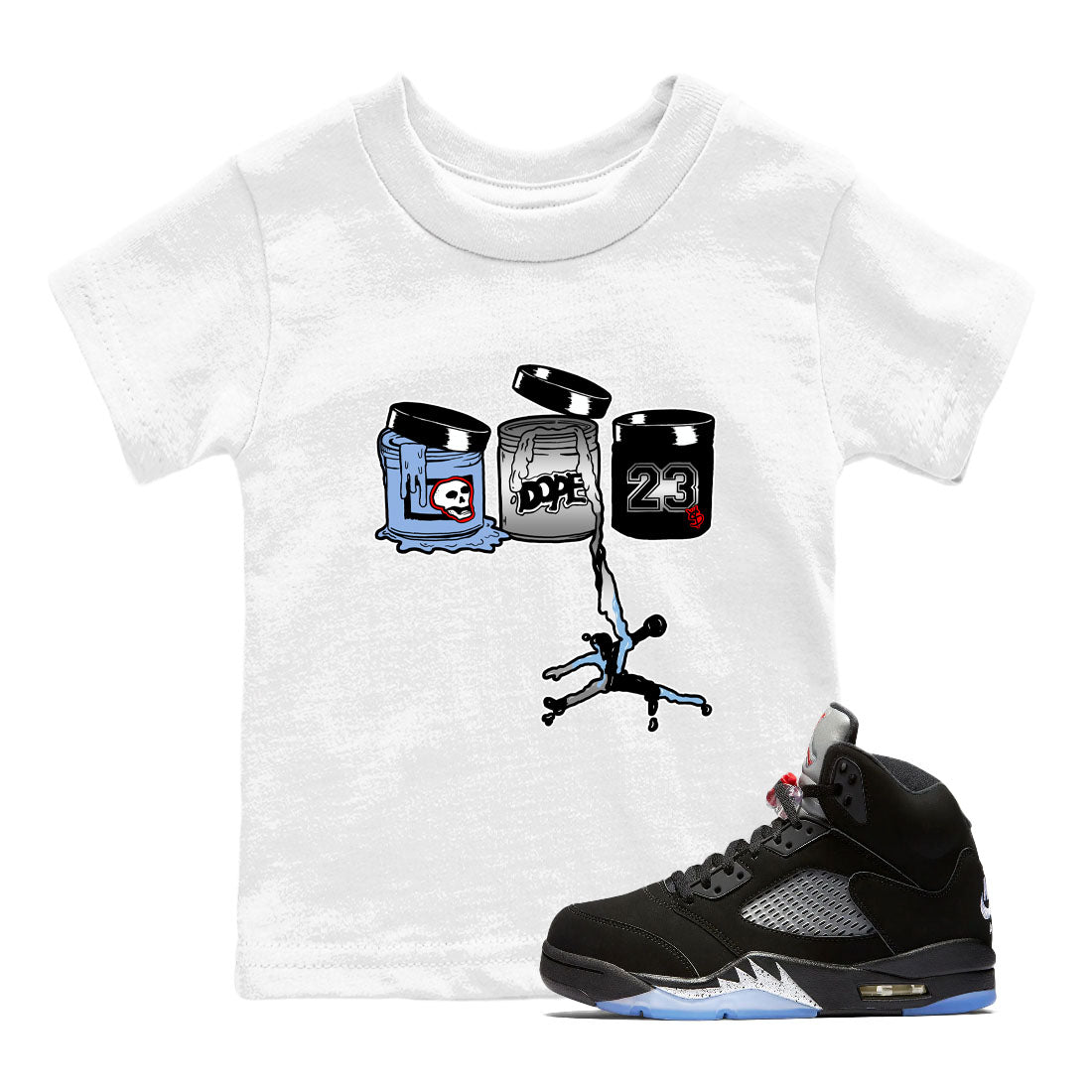 5s Black Metallic Reimagined shirts to match jordans Jordan Paint best t shirts to wear with jordans Air Jordan 5 Reimagined match shoes to clothes SNRT Sneaker Tees Youth Baby White 1 tee