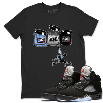 5s Black Metallic Reimagined shirts to match jordans Jordan Paint best t shirts to wear with jordans Air Jordan 5 Reimagined match shoes to clothes SNRT Sneaker Tees unisex cotton Black 1 shirts