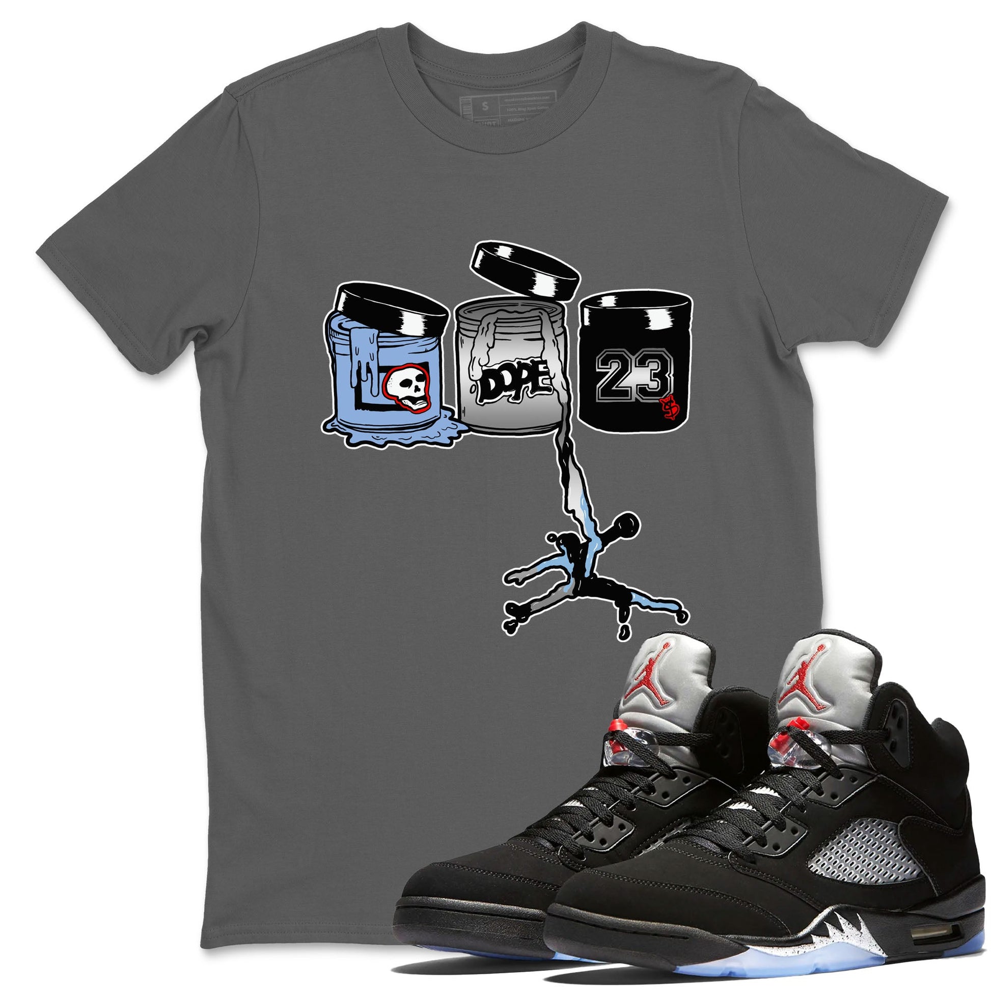 5s Black Metallic Reimagined shirts to match jordans Jordan Paint best t shirts to wear with jordans Air Jordan 5 Reimagined match shoes to clothes SNRT Sneaker Tees unisex cotton Cool Grey 1 shirts