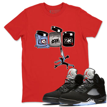 5s Black Metallic Reimagined shirts to match jordans Jordan Paint best t shirts to wear with jordans Air Jordan 5 Reimagined match shoes to clothes SNRT Sneaker Tees unisex cotton Red 1 shirts