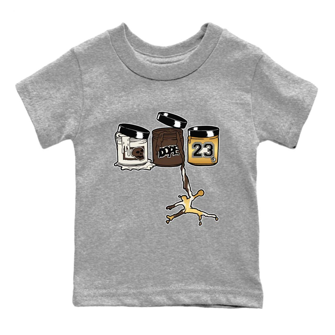 5s Golden Ticket shirts to match jordans  Jordan Paint shirts to match jordans Air Jordan 5 Golden Ticket match shoes to clothes SNRT Sneaker Tees Youth Baby Heather Grey 2 tee