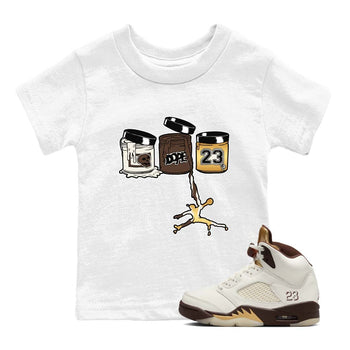 5s Golden Ticket shirts to match jordans  Jordan Paint shirts to match jordans Air Jordan 5 Golden Ticket match shoes to clothes SNRT Sneaker Tees Youth Baby White 1 tee