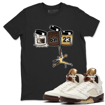 5s Golden Ticket shirts to match jordans  Jordan Paint shirts to match jordans Air Jordan 5 Golden Ticket match shoes to clothes SNRT Sneaker Tees unisex cotton Black 1 shirts
