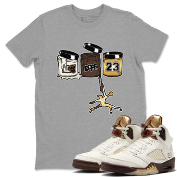 5s Golden Ticket shirts to match jordans  Jordan Paint shirts to match jordans Air Jordan 5 Golden Ticket match shoes to clothes SNRT Sneaker Tees unisex cotton Heather Grey 1 shirts