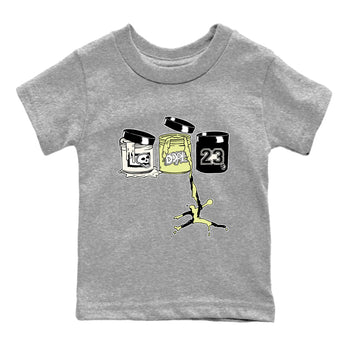 Sneaker match tees – Sneaker Tees To Match Air Jordan 5 Luminous Green Shoes – Jordan Paint Kids T-Shirt Heather Grey 2
