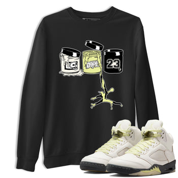 Sneaker match tees – Sneaker Tees To Match Air Jordan 5 Luminous Green Shoes – Jordan Paint Tee Black 1