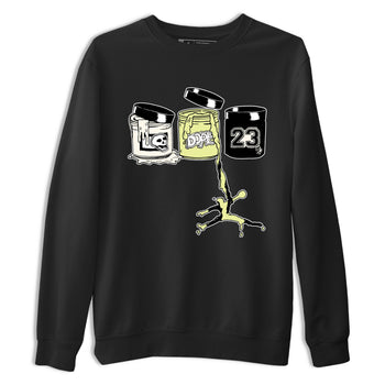 Sneaker match tees – Sneaker Tees To Match Air Jordan 5 Luminous Green Shoes – Jordan Paint Tee Black 2