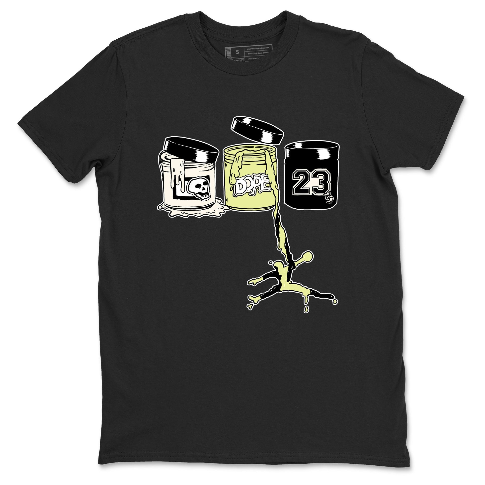 Sneaker match tees – Sneaker Tees To Match Air Jordan 5 Luminous Green Shoes – Jordan Paint Tee Black 2