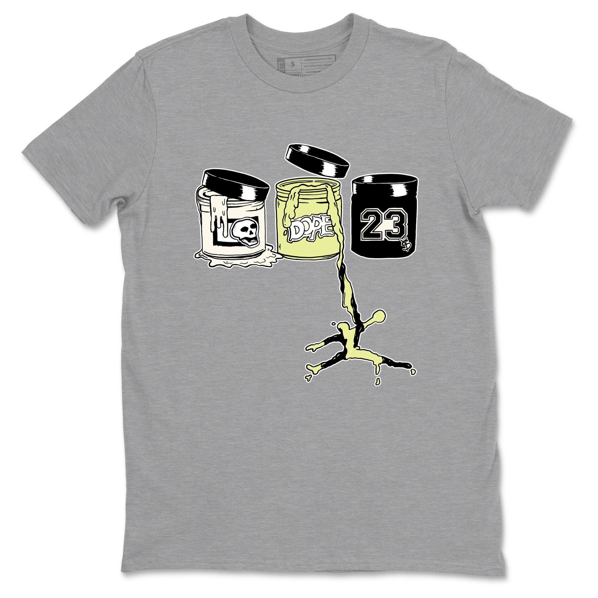 Sneaker match tees – Sneaker Tees To Match Air Jordan 5 Luminous Green Shoes – Jordan Paint Tee Heather Grey 2