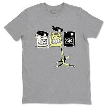 Sneaker match tees – Sneaker Tees To Match Air Jordan 5 Luminous Green Shoes – Jordan Paint Tee Heather Grey 2