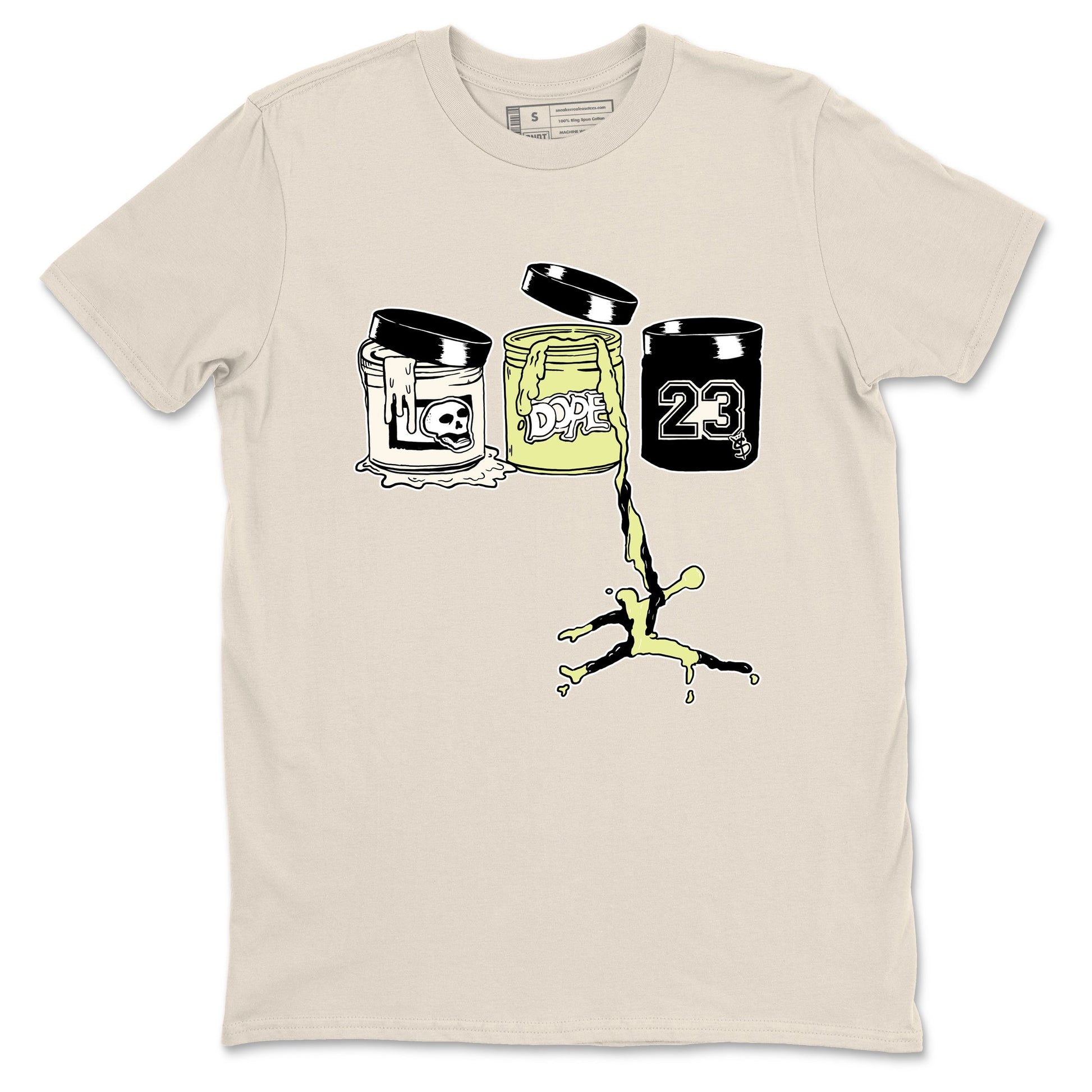 Sneaker match tees – Sneaker Tees To Match Air Jordan 5 Luminous Green Shoes – Jordan Paint Tee Natural 2
