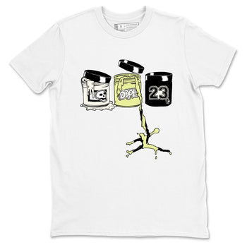 Sneaker match tees – Sneaker Tees To Match Air Jordan 5 Luminous Green Shoes – Jordan Paint Tee White 2