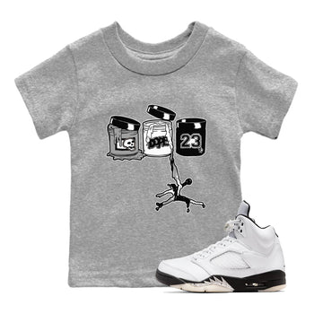 5s White Black shirts to match jordans Jordan Paint sneaker match tees Air Jordan 5 Retro White Black match shoes to clothes SNRT Sneaker Tees Youth Baby Heather Grey 1 tee
