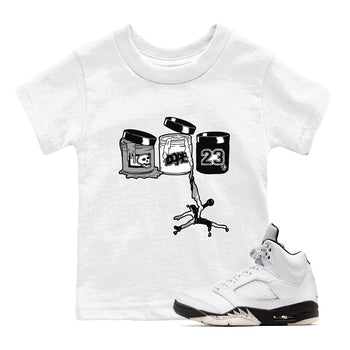 5s White Black shirts to match jordans Jordan Paint sneaker match tees Air Jordan 5 Retro White Black match shoes to clothes SNRT Sneaker Tees Youth Baby White 1 tee