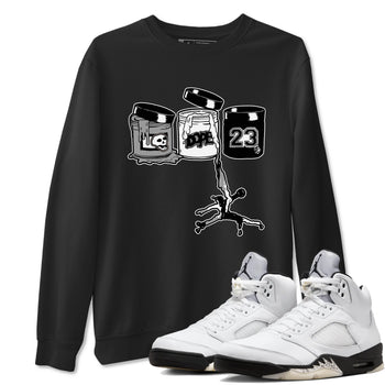 5s White Black shirts to match jordans Jordan Paint sneaker match tees Air Jordan 5 Retro White Black match shoes to clothes SNRT Sneaker Tees unisex cotton Black 1 shirts