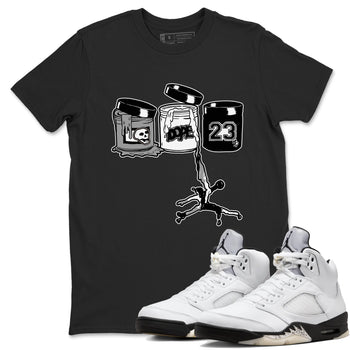5s White Black shirts to match jordans Jordan Paint sneaker match tees Air Jordan 5 Retro White Black match shoes to clothes SNRT Sneaker Tees unisex cotton Black 1 shirts